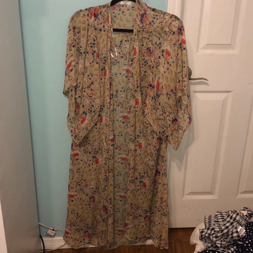 Long floral beach coverup